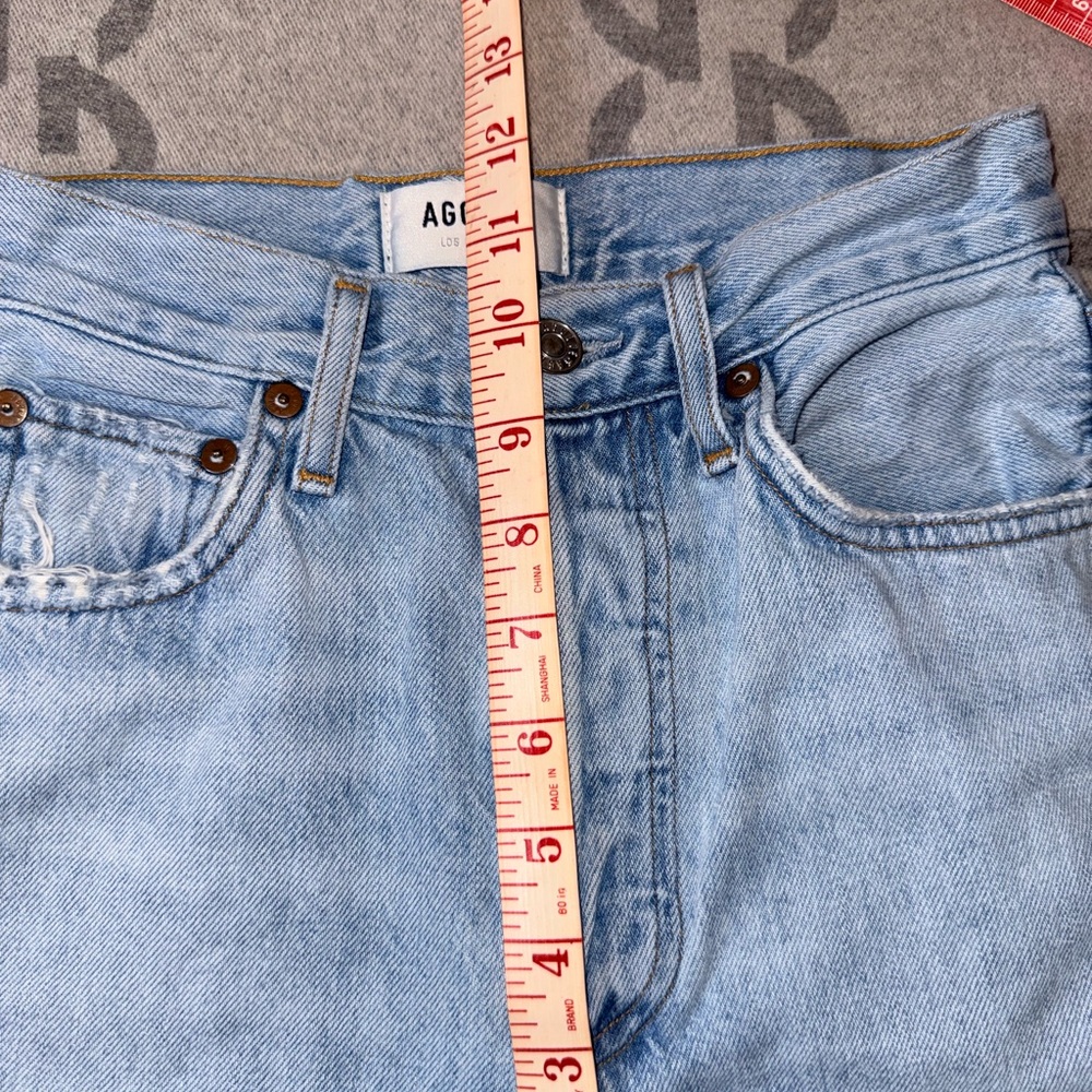 Agolde Riley Distressed Light Blue Jeans, 23 - Picture 11 of 14